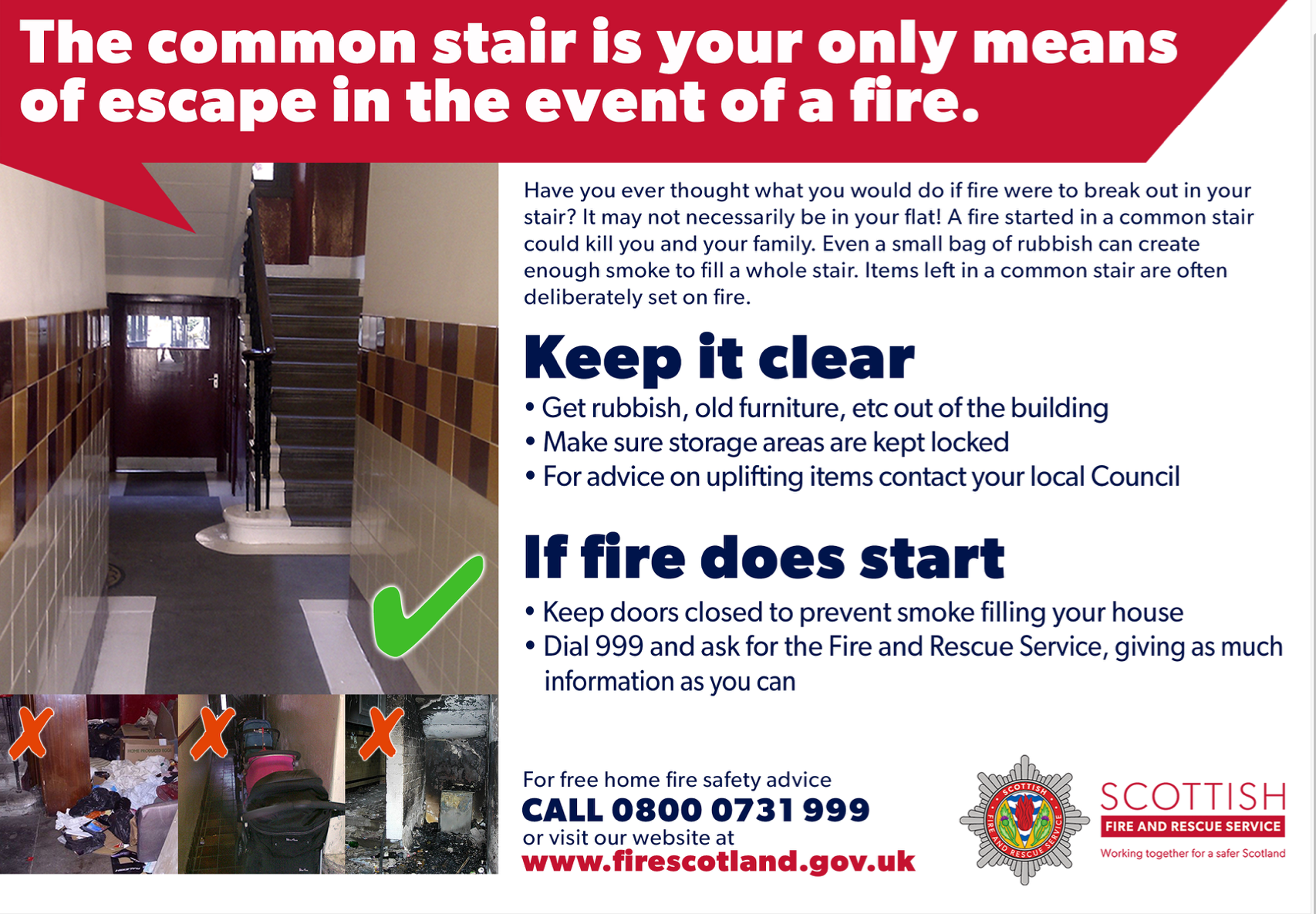 Firesafety Common Stairs Poster